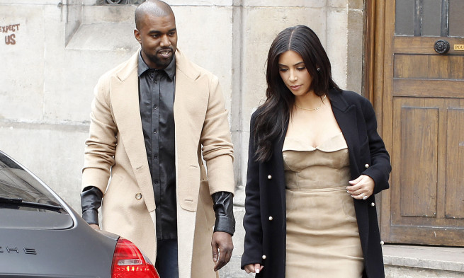 Kim Kardashian and Kanye West seen leaving Martin Margiela in Paris