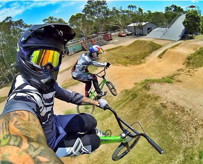 I dont think you wan to try this daring bike jump and selfie action
